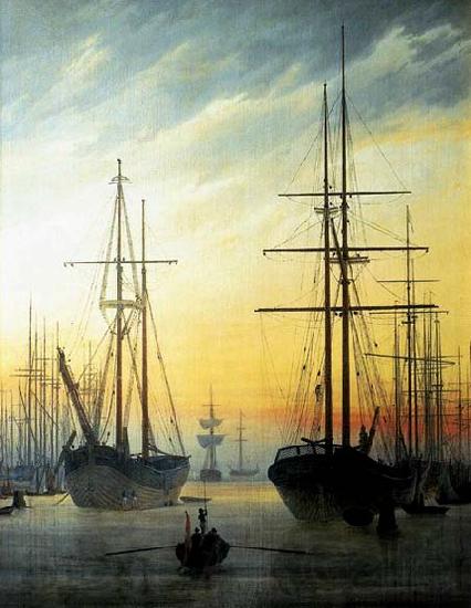 Caspar David Friedrich View of a Harbour . Spain oil painting art